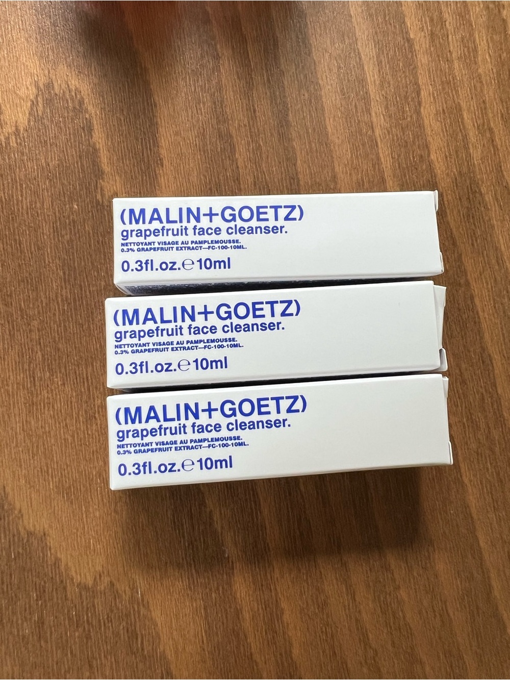 Malin + goetz 3x set grapefruit facial cleanser travel size 10ml new in box